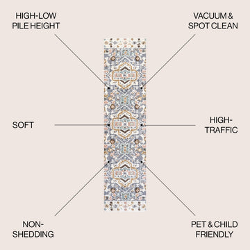 Aziza Persian Medallion High-low Area Rug